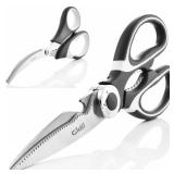 Kitchen Shears by Gidli - Lifetime Replacement Warranty- Includes Seafood Scissors As a Bonus - Heavy Duty Utility Stainless Steel All Purpose Ultra Sharp Scissors for Food - Cooking Shears