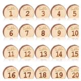 ATTGREAT Wooden Table Numbers, 1-20 Wedding Table Numbers, Wedding Centerpieces Table Numbers for Spring Wedding Reception, Valentines Day Decor for Party, Banquet, Cafe, Restaurant, Hotel