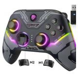 EasySMX X15 PC Controller   Enhanced Wireless Bluetooth Controller with Hall Joysticks/Hall Triggers/RGB Lighting   No Stick Drift, No Dead Zone   Work for Windows PC, Android, Steam and Switch