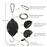 Deweey 2 Pack Plant Pulley Hanger, Retractable Plant Hanger Hooks Heavy Duty Easy to Raise and Lower, Easy Reach Hanging Planter, Flower Basket, Garden Baskets Pots and Birds Feeder