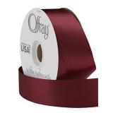 Offray Berwick 1.5 Wide Double Face Satin Ribbon, Burgundy Red, 50 Yds