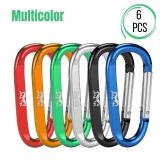 Mr. Pen  Carabiner, 6 pcs, 3 inch Aluminum D Ring Carabiner Clip, Key Chain Clip, Backpack Clips, Carabiner Clip, Key Hook for Pants, Hook Clips, Clip on Keychain, Hooks for Keys, Carabiners