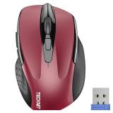 TECKNET Wireless Mouse, 2.4G Ergonomic Optical Mouse, Computer Mouse for Laptop, PC, Computer, Chromebook, Notebook, 6 Buttons, 24 Months Battery Life, 4000 DPI, 6 Adjustment Levels