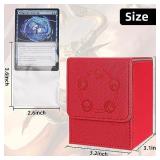 AFIING MTG Deck Box Card Storage Box for MTG Commander Cards Fits 100+Sleeved Cards PU Leather Strong Magnet Card Deck Case for Magic Commander TCG Includes 100 PVC Card Holders