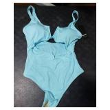 Meyeeka One Piece Bating Suits for Women Tummy Control Womens Swimsuits High Waisted Monokini Turquoise XL