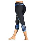 ATTRACO Swim Capris for Women Rash Guard Pants Pinted Surf Pants Water Pants Green XL