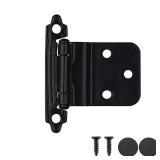 JQK 3/8 Inch Inset Cabinet Door Hinges Black, 20 Pack 10 Pairs Flush Face Mount Cupboard Self-Closing Kitchen Cabinet Hardware Hinges, CH201-BK-P20 Retail $17.60