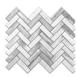 Herringbone Peel and Stick Backsplash, 7 Sheets Marble Grey Look Stick on  Self Adhesive Tiles Retail $30.98