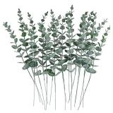 CEWOR 24pcs Eucalyptus Stems Artificial Eucalyptus Leaves Faux Greenery Branches Fake Flowers for Wedding Centerpiece Spring Easter Farmhouse Home Decoration Retail $11.50