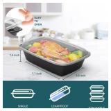 WGCC Meal Prep Containers Reusable - 50 Pack Food Storage Containers with Lids 16 oz - Disposable To Go Food Containers, BPA Free, Stackable, Microwave/Dishwasher/Freezer Safe, Black Retail $24.99