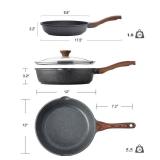 SENSARTE Nonstick Frying Pan Skillets, Swiss Granite Coating Omelette Pans, Healthy Cookware Chef