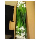 AmyHomie 20 Bundles Artificial Flowers for Outdoor UV Resistant Faux Flowers No Fade Fake Plastic Plants Garden Porch Window Box Decorating (Pure White) Retail $29.99