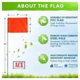 Fluorescent Orange Marking Flags Yard Flags - 4x5-Inch Marker Flags - 15-Inch Wire - 100 Pack - Perfect For Lawn Flags, Landscape Flags, Marking Flags For Lawn, Survey Flags, Sprinkler Flags Retail $1