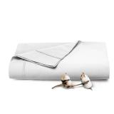 Pizuna Pure 100% Cotton Flat Sheets Only Full White (1 PC), Luxurious 400 Thread Count Long Staple Cotton Sateen with 4" Hem (Combed Full Flat Sheet Only Cotton) Retail $30.99