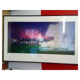 Memorial Stadium By Rick Anderson Framed 34.25" x 21.25" Black metal frame