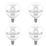 Maelsrlg G16.5 Light Bulb LED, 60W Equivalent, Small Round Light Bulbs, E12 Candelabra Base, Dimmable, Soft White 2700K, 7W 600 Lumens, Type G Light Bulb, Clear Glass, Pack of 4