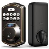 Veise Fingerprint Door Lock, Keyless Entry Door Lock, Electronic Keypad Deadbolt, Biometric Smart Locks for Front Door, Auto Lock, Anti Peeking Password, Easy Install, Oil Rubbed Bronze