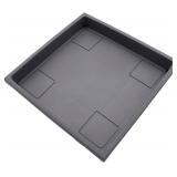 The HC Companies 11 Inch Accent Square Plastic Plant Saucer   Indoor Outdoor Plant Trays for Pots   11.38x11.38x1.5, Warm Gray