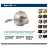 SCHLAGE Accent Lever Non Turning Lock in Satin Brass   Left Handed   F170 ACC 608 LH