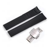 Wentokye 21mm Watch band Suitable for Patek Philippe Aquanaut 5164A 5167A Replacement PP Curved Lug End Rubber Strap(Black)