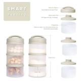 Termichy Stackable Formula Dispenser Portable Milk Powder Container, 2 Pack, Warm Grey