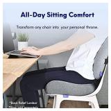 Cushion Lab Patented Pressure Relief Seat Cushion for Long Sitting Hours on Office & Home Chair   Extra Dense Memory Foam for Soft Support. Car Pad for Hip, Tailbone, Coccyx, Sciatica   Black