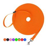 Hi Kiss Dog/Puppy Obedience Recall Training Agility Lead - 15ft 20ft 30ft 50ft 100ft Training Leash - Great for Training, Play, Camping, or Backyard - Orange 50ft