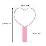 TBWHL Heart-Shaped Travel Handheld Mirror, Cosmetic Hand Mirror with Handle (Pink, 1Pack)