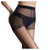 Citystl 2 Pack Black Tights for Women, 30D Sheer tights Control Top Pantyhose with Reinforced Toes