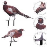 GANAZONO 2Pcs Pheasant Garden Metal Statues