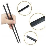 10 Pairs Fiberglass Chopsticks, Non-Slip, Black