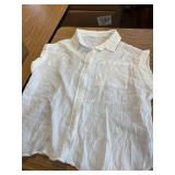 Womens Short Sleeve Cotton Button Down Shirt