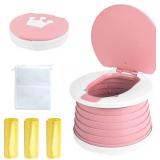 Travel Potty, Portable Foldable Toilet (Pink)