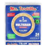 Mr. Tortilla Low Carb Keto Soft Taco Shells, Vegan Healthy Snacks & Bread Alternative, 1 Net Carb 15 Calories Delicious Small Batch Kosher Wraps - (Multigrain, 24 Count) (5 Pkgs) (Retail $39.95)