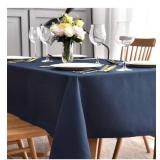 Rectangular Table Cloth Spillproof Wrinkle Resistant Soft Tablecloth for Kitchen Dinning Tabletop Decoration Outdoor Picnic Rectangle 52 x 90 Inch Navy Blue (Retail Approx $36.00)