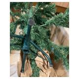 Artificial 4.5 Ft Slim Christmas Tree with Stand 28 inch wide at base Green