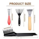 5-Piece Comb Cleaner Set - Rake, Brush and Tool for Removing Hair, Dust from Different Combs, Ideal for Home and Salon Use