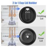 SZFansai Upgraded Hangable Tumbler Lid Organizer,Metal Hollow Design,2 in 1 Cup Lid Organizer Holder,Vertical Storage Up to 10 Lids Space-Saving for Kitchen Cabinets Countertops Organization