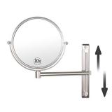 Nicesail 8 Inch Double-Side Wall Mounted Mirror Magnified 10x Makeup and Shaving Mirror Regular View and 10X Magnification, High Adjustable Nickel