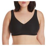 Hanes Womens Smooth Comfort Wireless Bra, Seamless Full-coverage T-shirt Moisture Wicking, Single & 2-pack Bras, Black, X-Large US