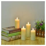 Flameless Flickering Battery Operated Candles 9PACK Real Wax Pillar LED Candles with 10-Key Remote Control and 24 Hours Timer for Wedding, Party, Home Decoration (Ivory)