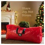 Zober Storage Bag for 7.5 Ft Artificial Christmas Trees - Waterproof with Strong Handles, Labeling Card Slot - Green