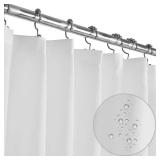 LiBa Fabric Shower Curtain, White Shower Curtain, Heavy Duty, Hotel Style, Water Repellent, Soft Cloth Shower Curtain, Machine Washable 72 x 72 Inches(White)