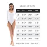 PUMIEY Bodysuit For Women Long Sleeve Tops Splashed White Small