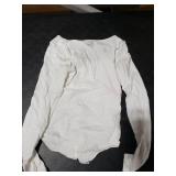 PUMIEY Bodysuit For Women Long Sleeve Tops Splashed White Small