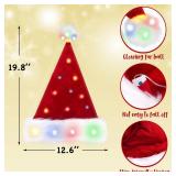 COMYLE Santa Hat Adult Red Velvet Funny Light Up Christmas Hats Suitable for Adults or Kids.-Two Pieces Adult