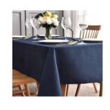 Rectangular Table Cloth Spillproof Wrinkle Resistant Soft Tablecloth for Kitchen Dinning Tabletop Decoration Outdoor Picnic Rectangle 52 x 90 Inch Navy Blue (Retail Approx $36.00)