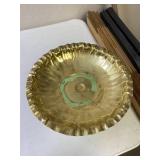 Vintage Golden colored plate for candy or nuts or anything with silver stand