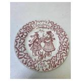 1974 Merry Christmas plate by Crownford China company