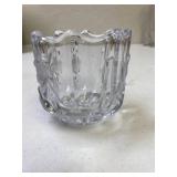 Glass Candle Holder with Poinsettia design